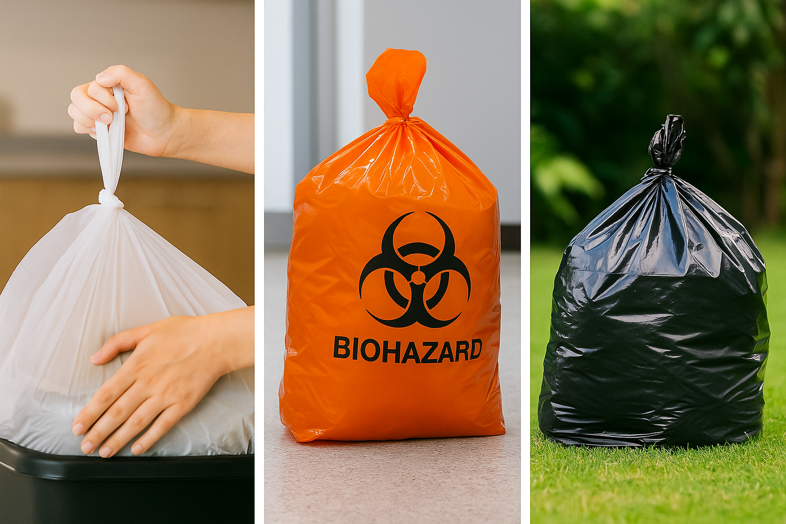 Trash bags and receptacles for hotels, restaurants and facilities